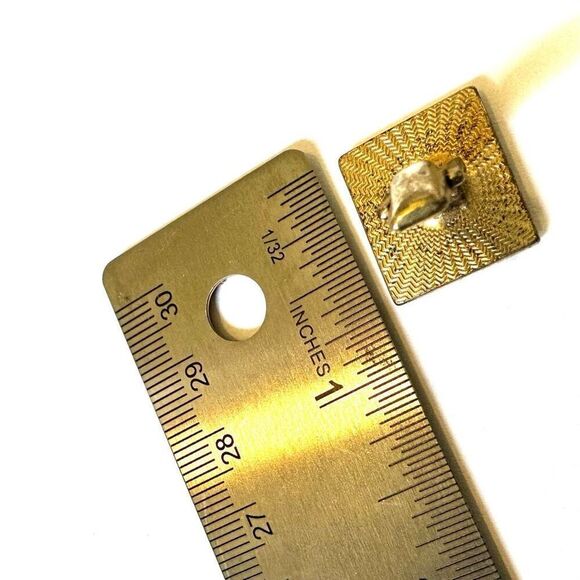 Gold tone vintage  cufflinks - Picture 5 of 9